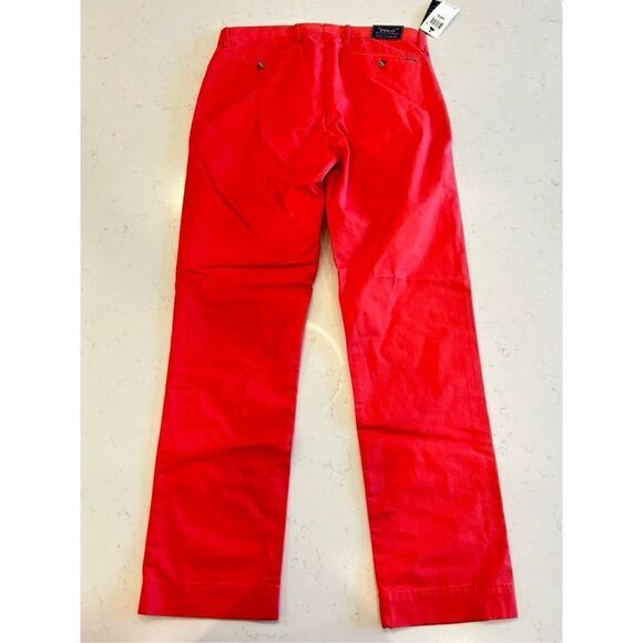 NWT Ralph Lauren polo spring red straight chino pants size 29x30 flaw - Picture 6 of 8